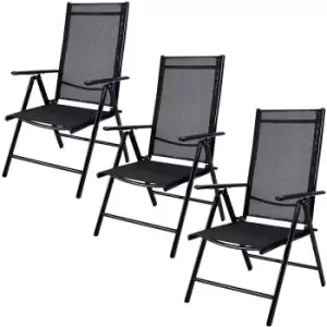 Garden Chair Bern 3Pcs Set Anthracite Aluminium