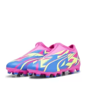 Puma Ultra Match.3 Energy Laceless Juniors Firm Ground Football Boots - Pink