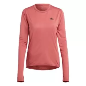 adidas Run Icons Running Long-Sleeve Top Womens - Red