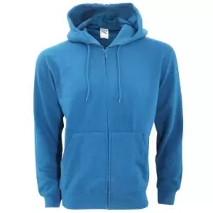 SG Mens Plain Full Zip Hooded Sweatshirt (2XL) (Royal)