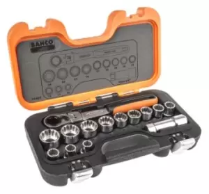 Bahco S140T 14 Piece Socket Set, 3/4 in Square Drive