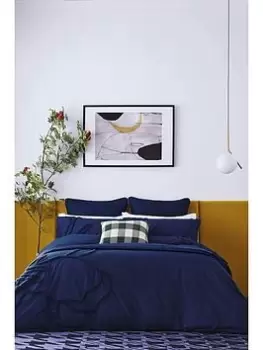 Ted Baker Magnolia Tufted 100% Cotton Percale Duvet Cover - Navy