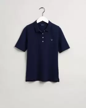 GANT Women Original Long-Short Sleeve Pique Polo Shirt (XS) Blue