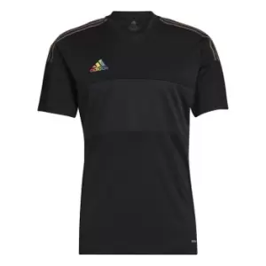 adidas Tiro Pride T Shirt Mens - Black