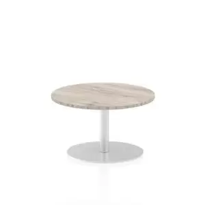 Italia Poseur Table Round 600 Top 475 High Grey Oak