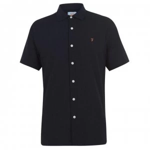 Farah Vintage Seersucker Shirt - 412 True Navy