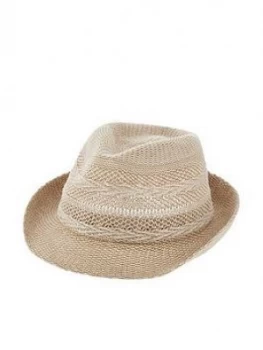 Accessorize Chevron Packable Trilby - Natural