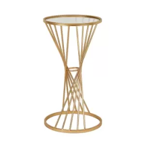 Cadence Twisted Hourglass Small Side Table Gold