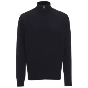 Barbour Mens Essential Lambswool Half Zip Sweater Navy Medium