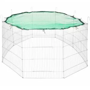 Large rabbit run with safety net Ø 204cm - guinea pig run, rabbit cage, rabbit pen - green