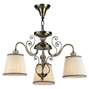 Vintage Chandelier Bronze Antique, 3 Light, E14