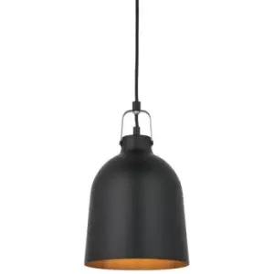 Directory Lazenby 1 Light Pendant Light Matt Black, Aged Pewter Paint - Endon