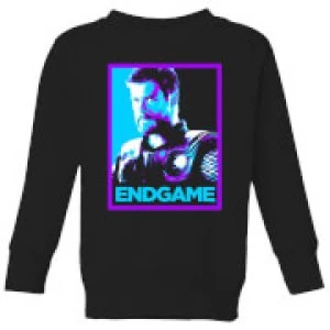 Avengers Endgame Thor Poster Kids Sweatshirt - Black - 9-10 Years