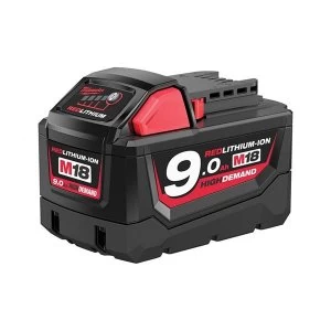 Milwaukee Power Tools M18 B9 REDLITHIUM-ION Slide Battery Pack 18V 9.0Ah Li-ion