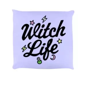 Grindstore Witch Life Filled Cushion (One Size) (Lilac/Black)