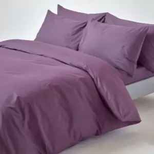 Grape Egyptian Cotton Duvet Cover Set 200 Thread Count, Double - Grape - Grape - Homescapes