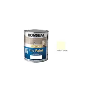 One Coat Tile Paint - 750ml - Satin - Ivory - Ivory - Ronseal