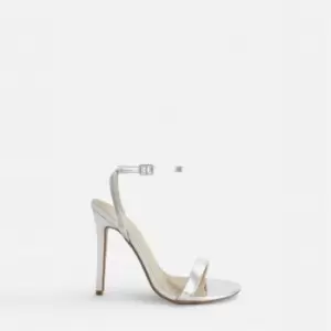 Missguided Basic Barely There Heeled Sandals - Silver