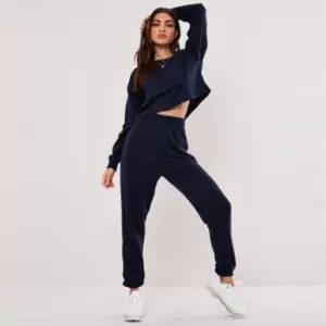 Missguided Tall Co Ord Crop Sweat Jogger Set - Blue