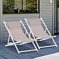 OutSunny Lounge Chair Set White 965 x 915 mm