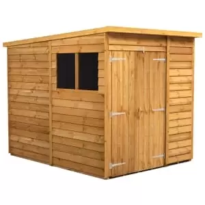 Power Sheds 6 x 8ft Double Door Pent Overlap Dip Treated Shed