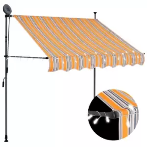 Vidaxl Manual Retractable Awning With LED 200cm Yellow And Blue