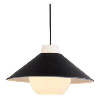 Merano Lighting - Merano Merano Merano Pendant Ceiling Light Matt Black & Matt White Glass