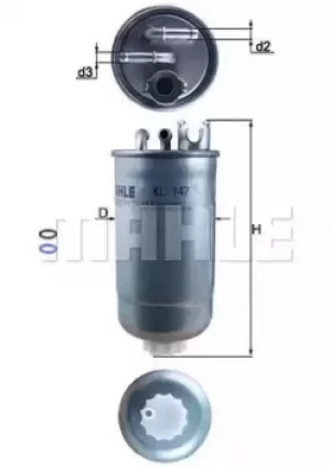 Fuel Filter KL147D 78765943 by MAHLE Original