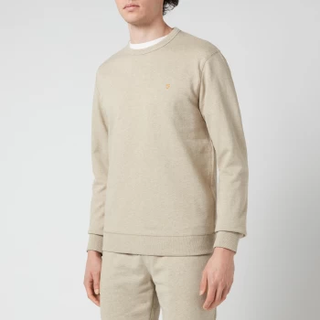 Farah Mens Tim Sweatshirt - Smoky Brown Marl - M