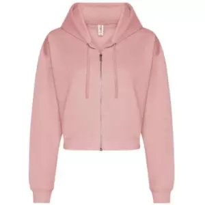 Awdis Womens/Ladies Cropped Hoodie (XXS) (Dusty Pink)