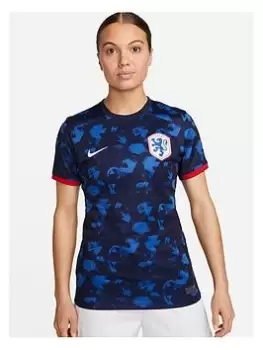 Nike Netherlands 2023 Womens Away Stadium Short Sleeved Shirt - Blue Size L, Women