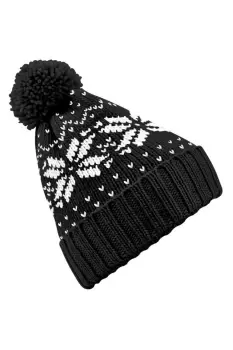 Fair Isle Snowstar Winter Beanie Hat