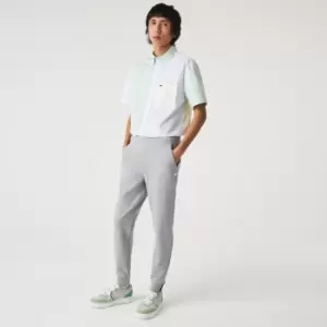 Lacoste Mens Slim Fit Heathered Cotton Blend Tracksuit Trousers Size 3 - S Grey Chine