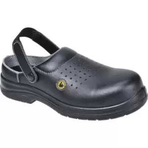 Portwest Compositelite ESD Perforated Safety Clogs Black Size 6