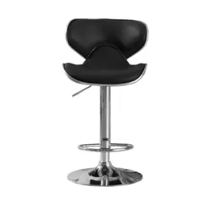 Heartlands Furniture Hillside Adjustable Height Bar Stool Pair Chrome and Black