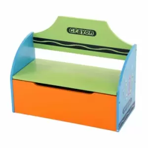 Oypla - Childrens Wooden Crayon Toy Storage Unit Box Bench Seat