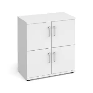 Wooden storage lockers 4 door - white with white doors