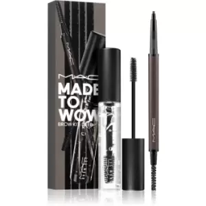 MAC Cosmetics Made To Wow Brow Kit Gift Set for Eyebrows Shade Deep