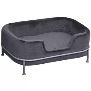 Pawhut Pet Sofa Dog Couch Bed Cat Longer With Metal Base Removable Cushion - Grey