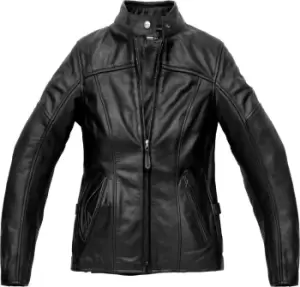 Spidi Mack Ladies Motorcycle Leather Jacket, black, Size 46 for Women, black, Size 46 for Women