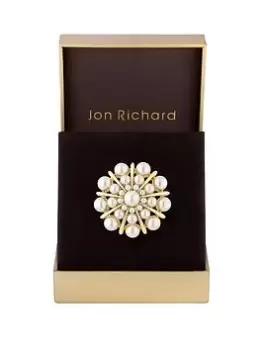 Jon Richard Gold Plated Pearl Vintage Brooch - Gift Boxed, Gold, Women