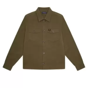 Fred Perry Twill Overshirt Mens - Green