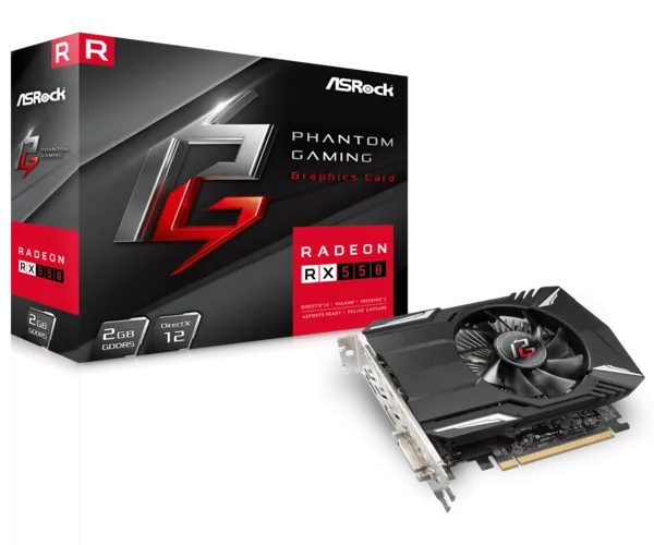 Asrock Radeon RX550 Low Profile 4GB DDR5 Graphics Card - 90-GA07ZZ-00UANF