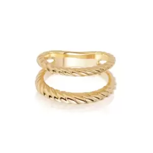 Rings 18ct Gold Plated Sterling Silver Double Rope Ring 18ct Gold Plate