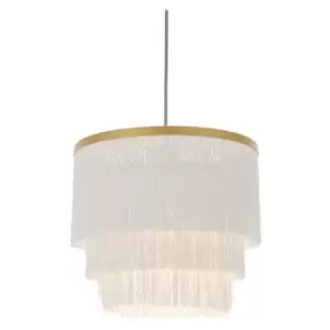 Merano Lighting - Merano Varese Pendant Ceiling Light Matt Gold Paint & White Tassels