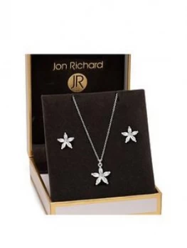 Jon Richard Jon Richard Flower Earrings & Pendant Set