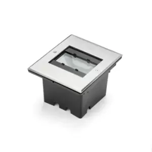 Square Recessed Stainless Steel Ground Outdoor Effect Light, High Power LED, 9W, 230V, Adjustable, IP65