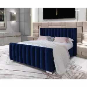 Melina Bed Single Plush Velvet Blue