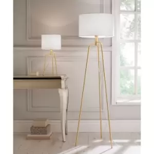 Brushed Metal Tripod Floor Lamp