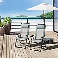 OutSunny Folding Chair Set Grey 700 x 1,090 mm